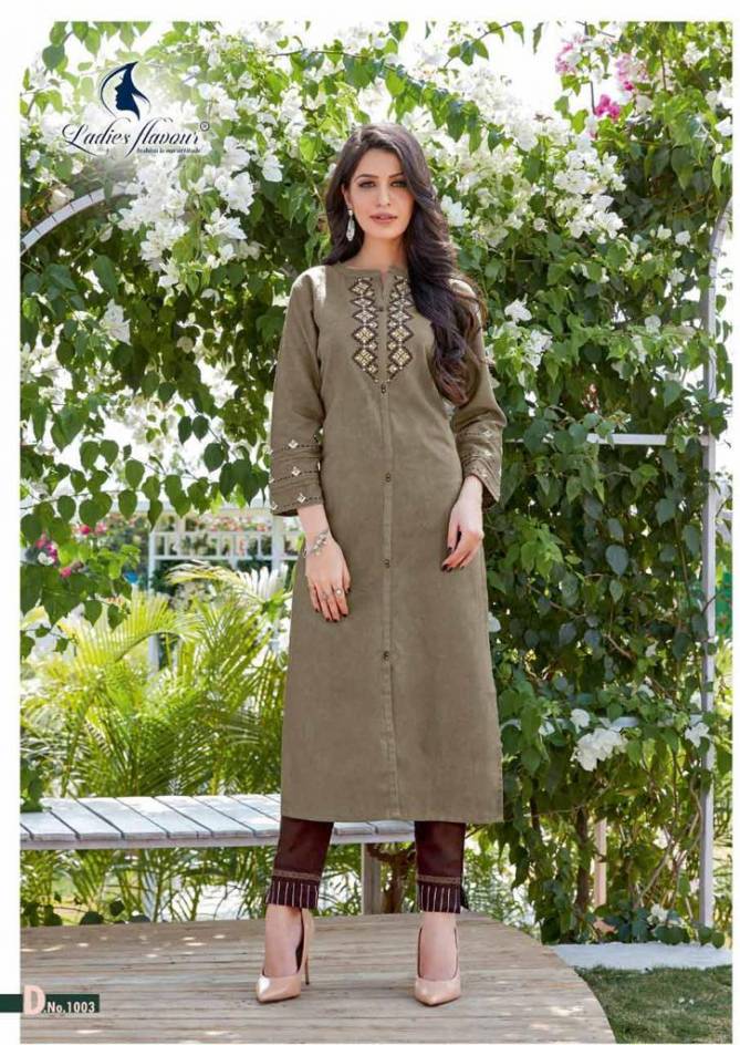 Belliza By Ladies Flavour 1001-1006 Embroidery Kurtis With Bottom